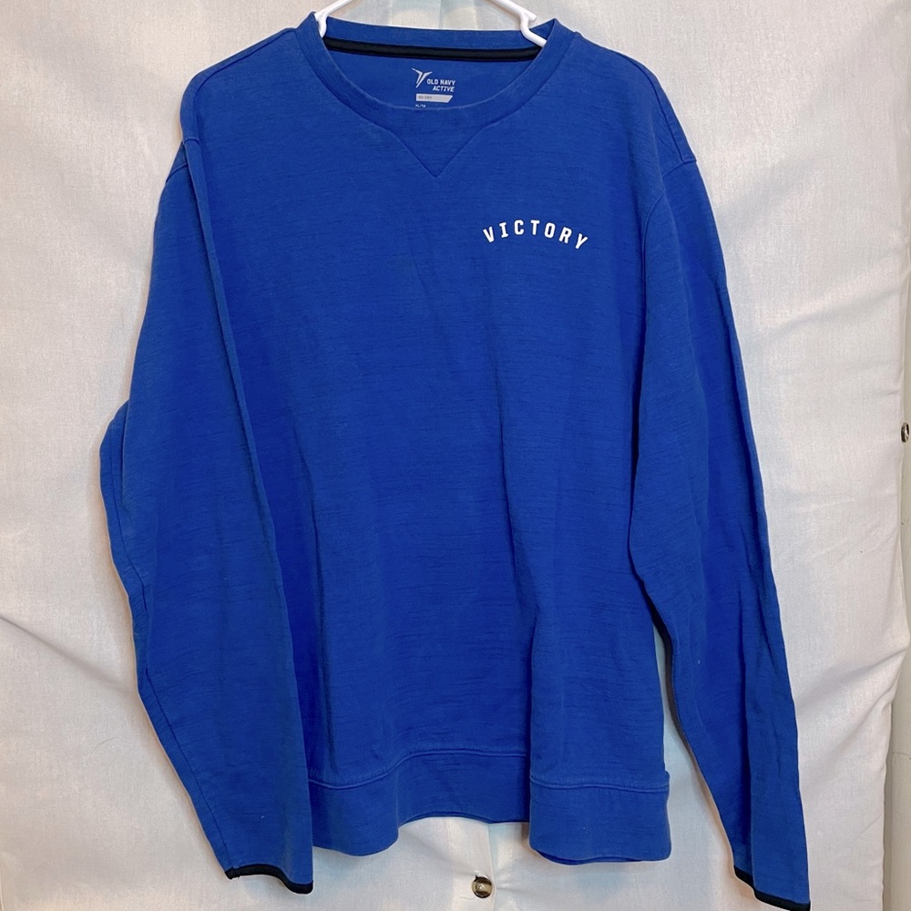 Victory Logo Graphic on Long Sleeve Blue Shirt